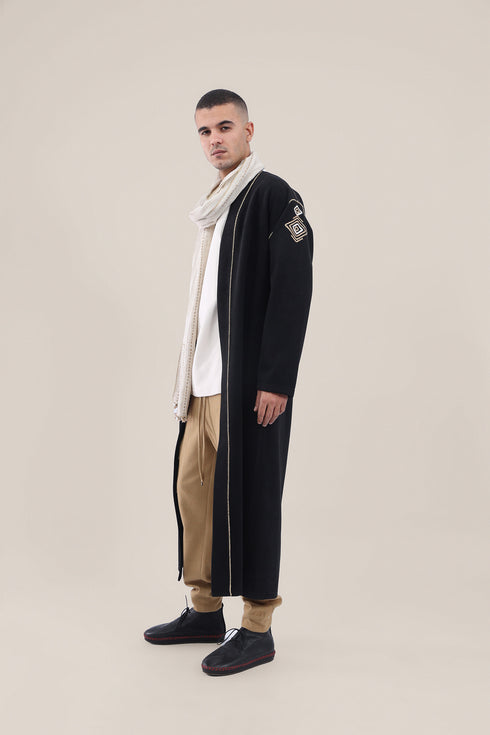Long coat in wool blend